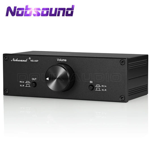 Nobsound NS-05P entièrement balchoses préamplificateur passif préampli XLR/RCA contrôleur de volume pour haut-parleurs actifs et autres appareils audio