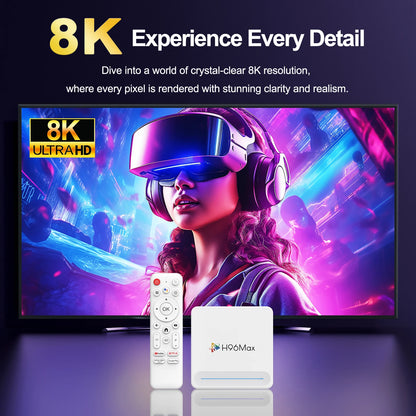 WOOPKER TV Box H96 MAX H618 PLUS 8K Android14.0 Allwinner H618 BT5.4 WiFi6 Mouse Support Media Player 4G32G 128G Set Top Box