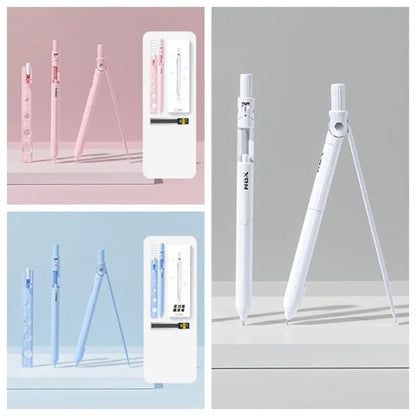 compas de haute précision, règle à crayon, gomme,