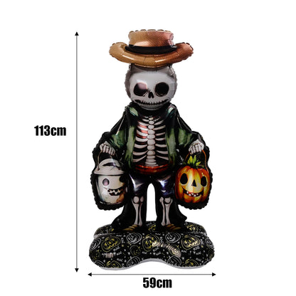 Ballon d'halloween géant fantôme citrouille crâne château Film d'aluminium ballon debout pour Halloween fête cour jardin décor effrayant