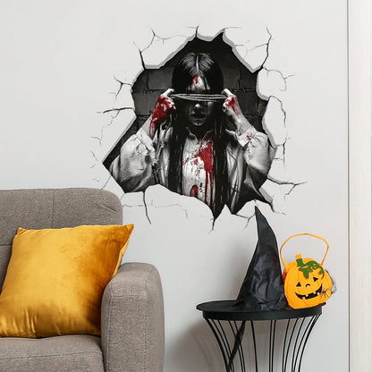 Autocollants muraux décoratifs d'ambiance d'horreur d'Halloween, autocollants, adaptés à la décoration de murs, de portes et de fenêtres