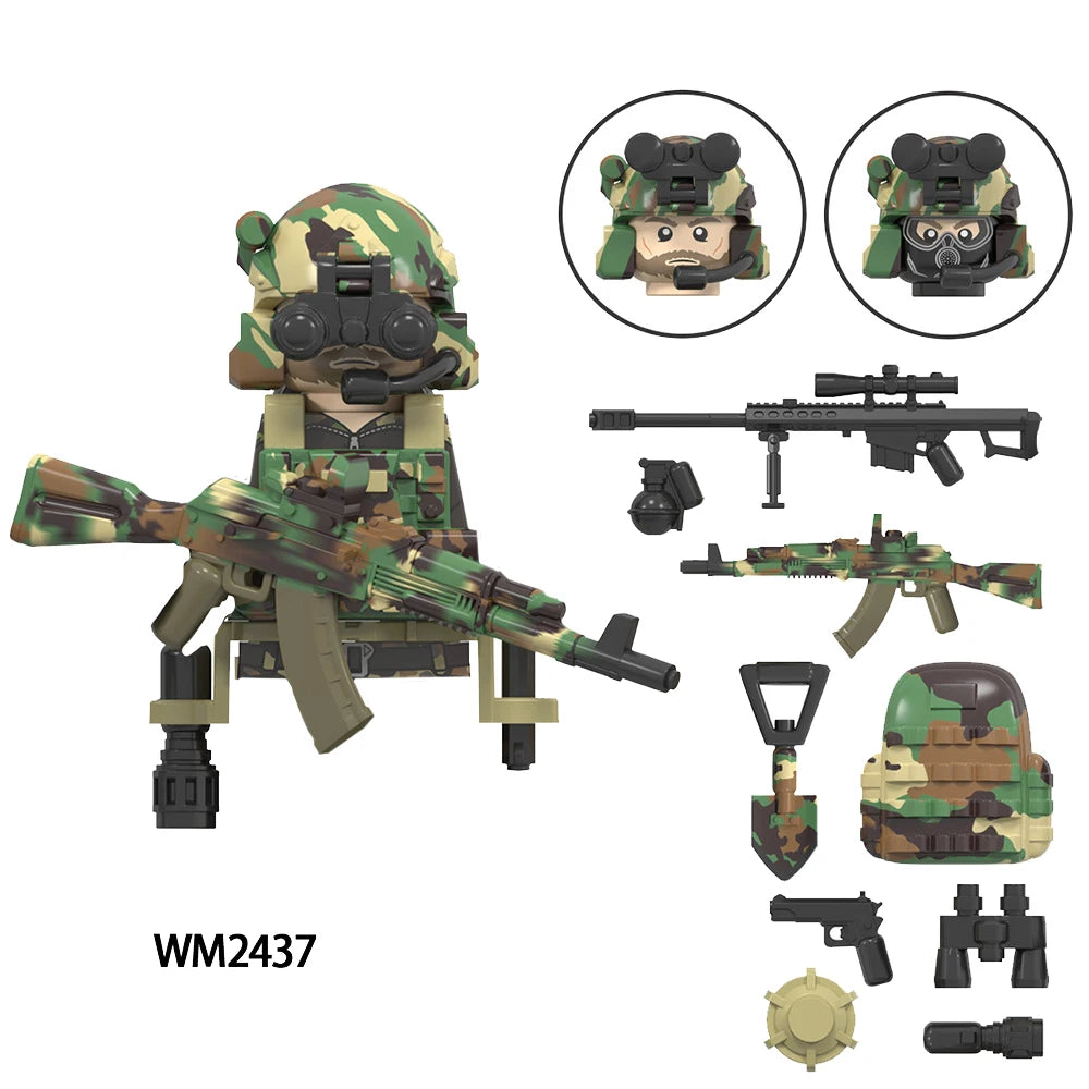 WM6147 le Service aérien spécial Delta militaire Alpha KSK neige léopard Commando marine sceaux forces d'enfants sauvages modèle bloc brique jouet