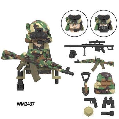 WM6147 le Service aérien spécial Delta militaire Alpha KSK neige léopard Commando marine sceaux forces d'enfants sauvages modèle bloc brique jouet