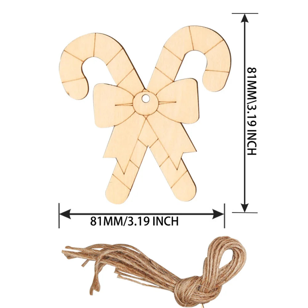 Ornements de confrontation d'arbre de Noël multi-styles, découpes artisanales en bois vierges pour la décoration d'intérieur de bricolage