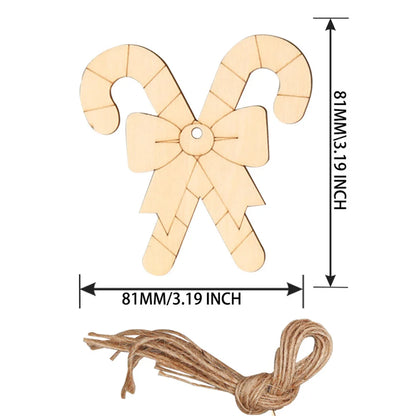 Ornements de confrontation d'arbre de Noël multi-styles, découpes artisanales en bois vierges pour la décoration d'intérieur de bricolage