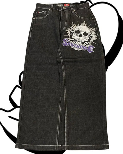 SouthPole Wash jean hommes américain gothique Hip Hop rétro lettre graphique jambe droite pantalon Harajuku mode ample Couple pantalon large