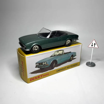 Dinky Cabriolet 1/43 en alliage moulé sous pression, modèle de voiture de sport Convertible 504, affichage en métal, véhicule classique, jouet de Collection pour adultes