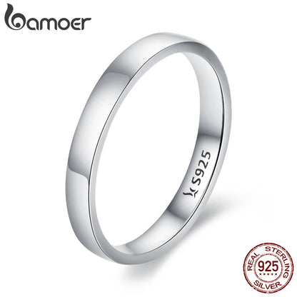 BAMOER haute qualité 925 bague en argent Sterling bague de mariage classique ronde bague femmes mariage fiançailles bijoux cadeau SCR343