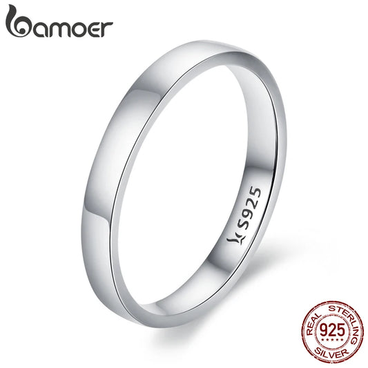 BAMOER haute qualité 925 bague en argent Sterling bague de mariage classique ronde bague femmes mariage fiançailles bijoux cadeau SCR343