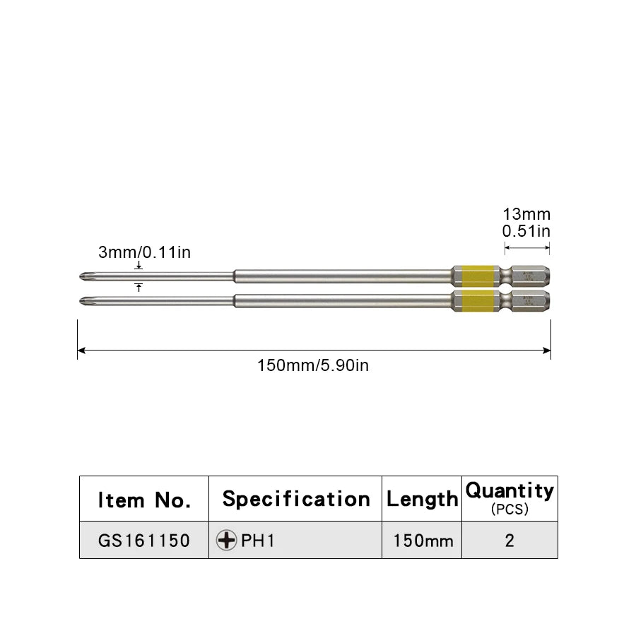 VESSEL-Jeu d'embouts de tournevis pour Phillips et vis à fente, embout magnétique à tête unique, accessoires pour outils à main, série NO.GS16
