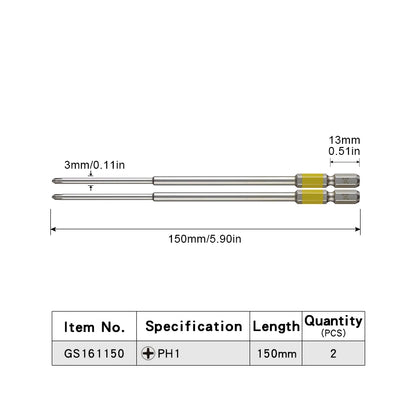 VESSEL-Jeu d'embouts de tournevis pour Phillips et vis à fente, embout magnétique à tête unique, accessoires pour outils à main, série NO.GS16