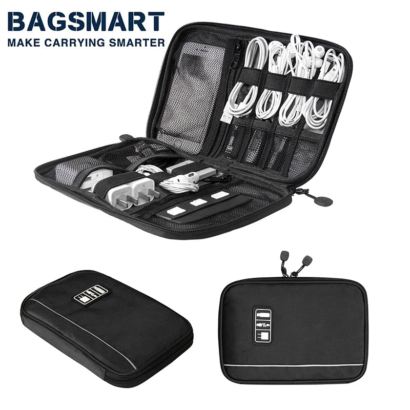 BAGSMART Électronique Organisateur Étui De Voyage Câble Organisateur Sac pour Voyage Essentiels Tech Organisateur pour Téléphone Banque D'alimentation Carte SD
