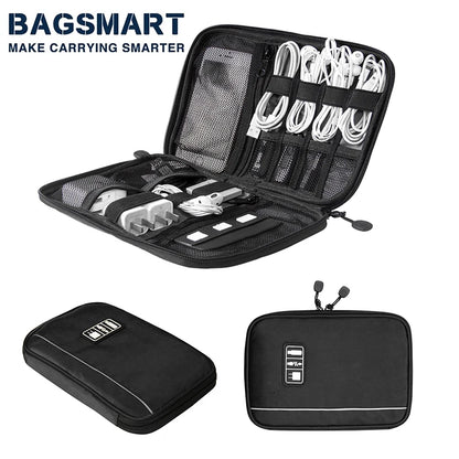 BAGSMART Électronique Organisateur Étui De Voyage Câble Organisateur Sac pour Voyage Essentiels Tech Organisateur pour Téléphone Banque D'alimentation Carte SD