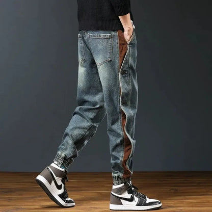 Salopette décontractée Abu-Fit pour hommes, pantalons orteils, beaux jeans assortis, vêtements de printemps et d'automne, marque de mode, haute qualité