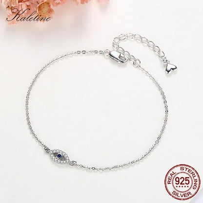 KALETINE chanceux mauvais œil Bracelet 925 en argent Sterling Bracelets pour femme pierre bleue CZ turquie réglable hommes bijoux KLTB099