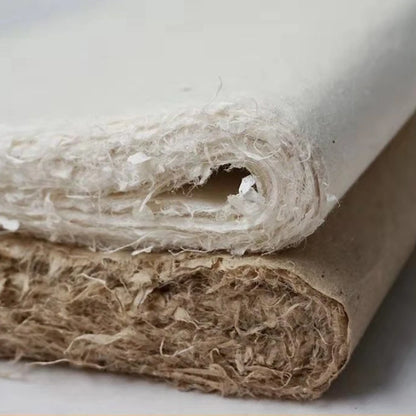 Yaozhai papier de coton fait à la main papier de mûrier rétro papier brut Xuan peinture à moitié mûre papier de calligraphie Yunlong Fiber papier de riz