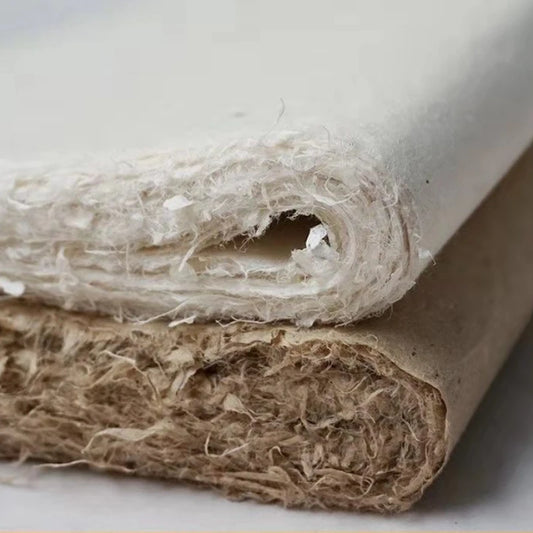 Yaozhai papier de coton fait à la main papier de mûrier rétro papier brut Xuan peinture à moitié mûre papier de calligraphie Yunlong Fiber papier de riz