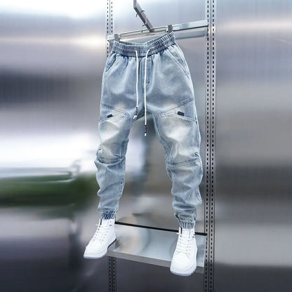 Jean sarouel à la mode pour hommes, pantalon fin décontracté d'extérieur, marque de luxe, printemps et été