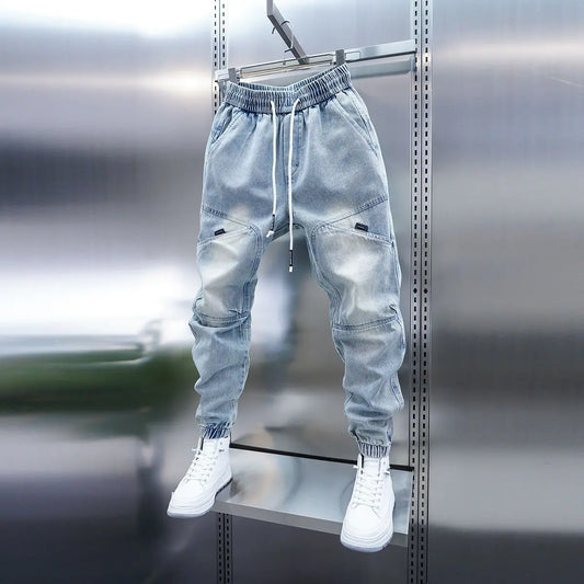 Jean sarouel à la mode pour hommes, pantalon fin décontracté d'extérieur, marque de luxe, printemps et été