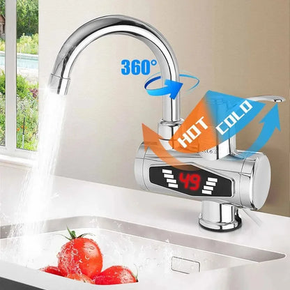 Robinet de chauffe-eau électrique ue 220V 3000W, avec pomme de douche 3S, chauffage rapide, eau chaude instantanée pour la cuisine