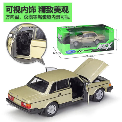 WELLY – modèle de voiture classique en alliage pour enfants, jouet véhicules de Simulation, Collection, cadeaux, VOLVO 240 GL, 1:24