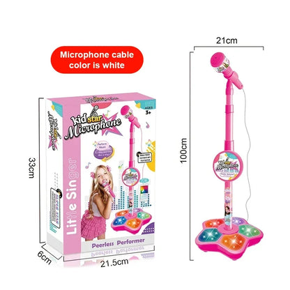 Microphone pour enfants avec support, chanson de karaoké, micro Vertical, Instrument de musique, jouets éducatifs d'entraînement cérébral, cadeau d'anniversaire pour fille et garçon