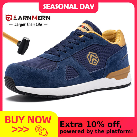 LARNMERN hommes chaussures à bout en acier chaussures de sécurité antistatiques femmes Composite respirant sans lacet travail baskets industries Protection