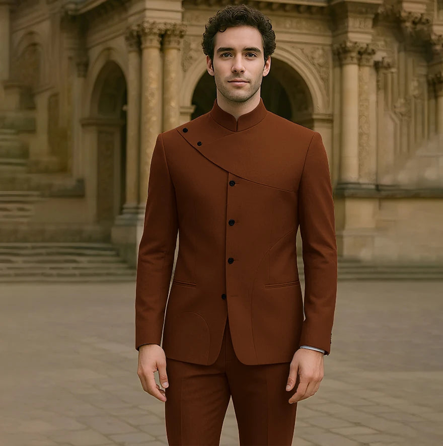 Costumes pour hommes charmants, personnalisés, haute couture, simple boutonnage, deux pièces (veste + pantalon), ensemble droit Simple et intelligent pour hommes