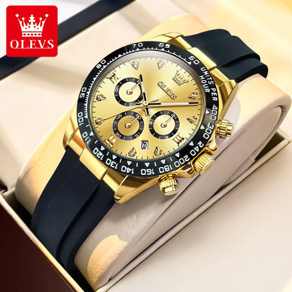 OLEVS 5618  montre de luxe Original Quartz femmes montre Silicone étanche montre calendrier chronographe
