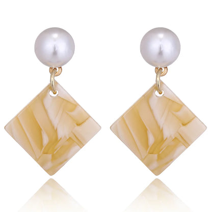 Boucles d'Oreilles promenales en Forme de Losange pour Femme, Bijou en Acrylique,