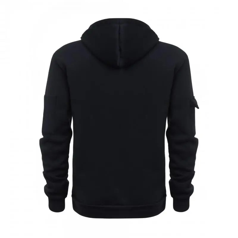 Sweats à capuche zippés multi-poches pour hommes, sweat-shirt de sport, streetwear décontracté, pull Harajuku, manches longues, monochromatique, automne, hiver