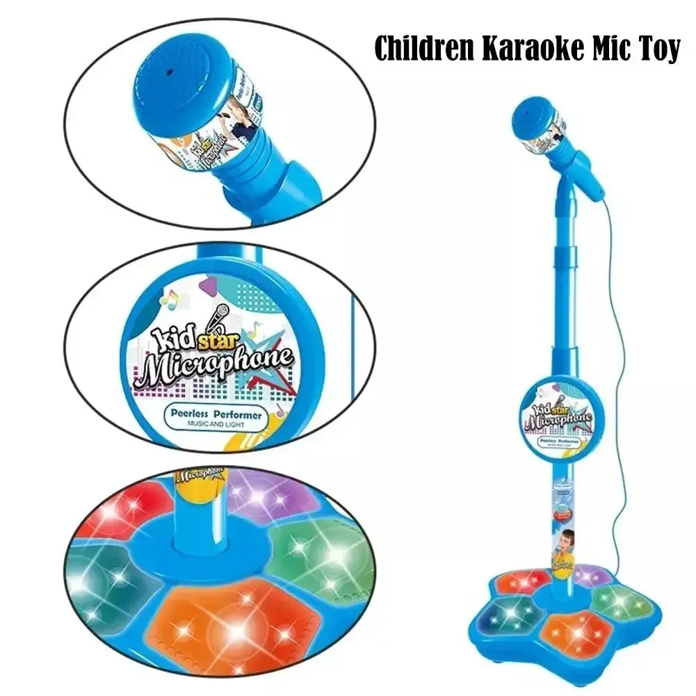 Microphone pour enfants avec support, chanson de karaoké, micro Vertical, Instrument de musique, jouets éducatifs d'entraînement cérébral, cadeau d'anniversaire pour fille et garçon