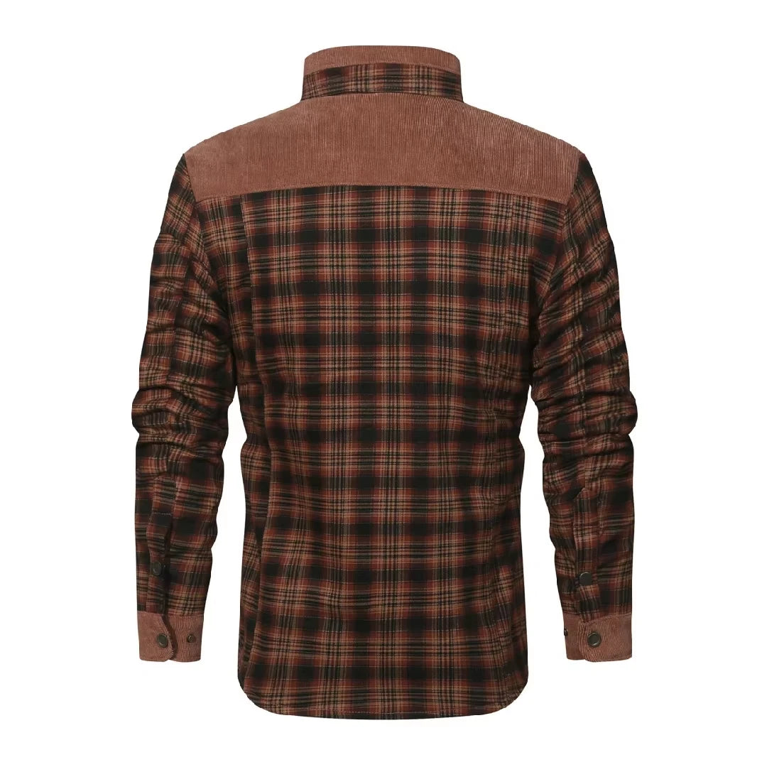 Vestes d'hiver pour hommes, coupe-vent, chaud, décontracté, manteau bombardier à carreaux, doublure Sherpa, flanelle, extérieur, classique, doux, taille américaine