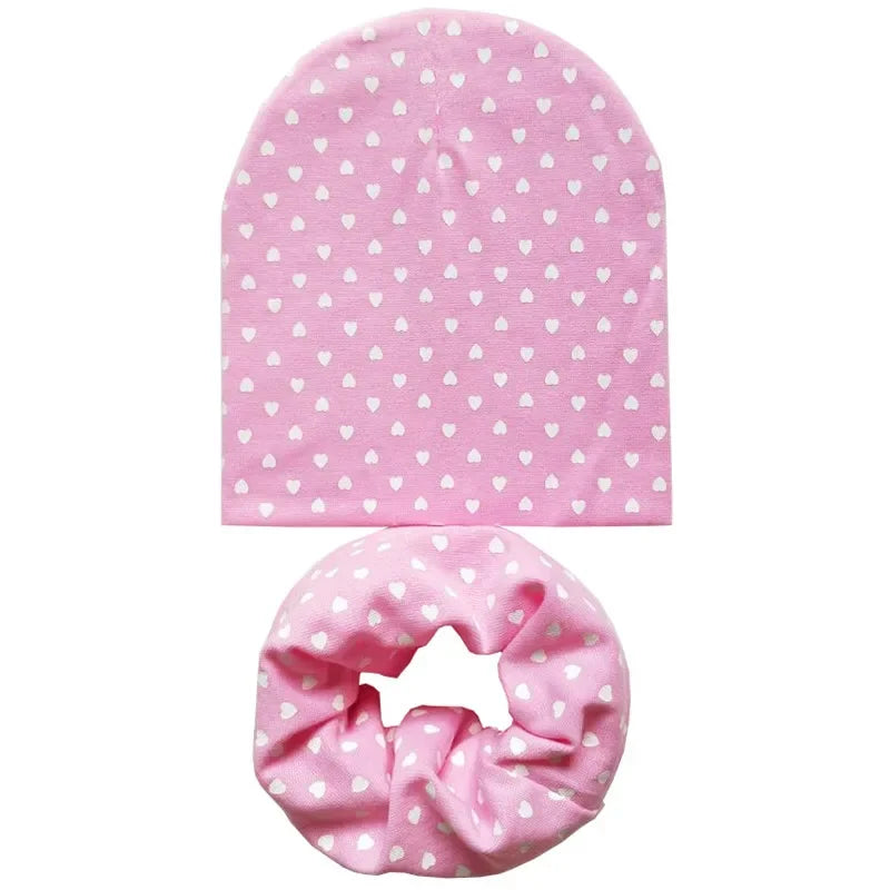 Chapeau en coton imprimé étoile pour bébé, casquette pour tout-petits, écharpe pour bébé, bonnet pour enfants, chapeaux pour garçons et filles, automne et hiver