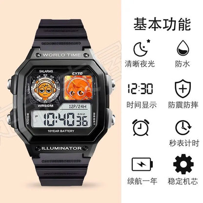 Kawaii Sprunki dessin animé enfants montre Sport montres bracelet en Silicone LED étanche montre numérique pour enfants montre-bracelet électronique