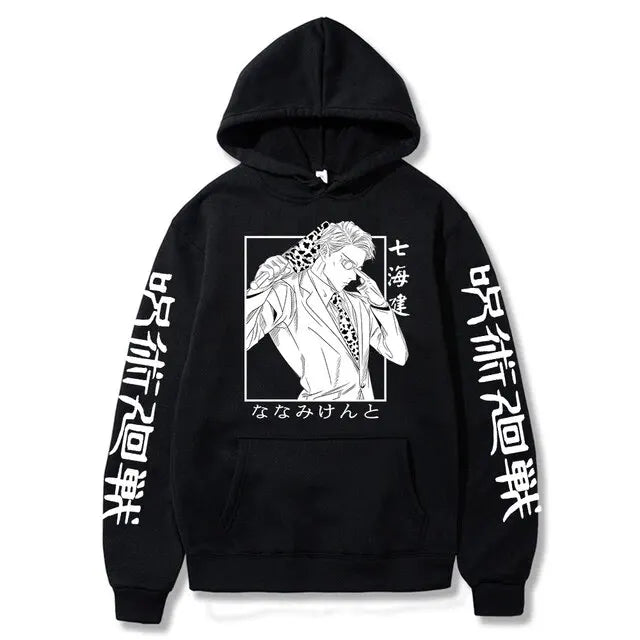 Jujutsu Kaisen Anime vêtements Satoru Gojo imprimer à capuche hommes sweat à capuche pour femme répandu Streetwear Harajuku Manga unisexe sweat