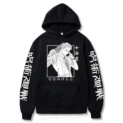Jujutsu Kaisen Anime vêtements Satoru Gojo imprimer à capuche hommes sweat à capuche pour femme répandu Streetwear Harajuku Manga unisexe sweat