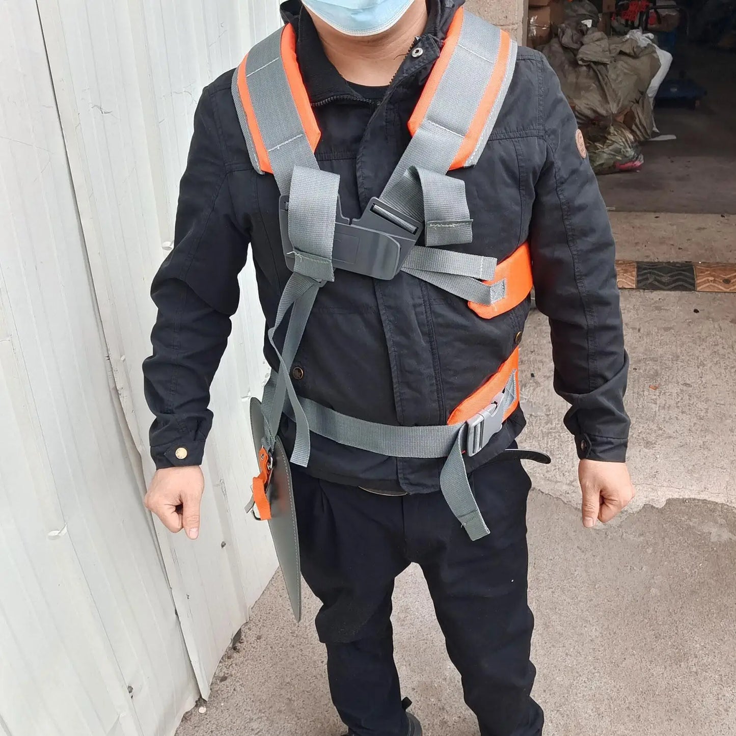 Harnais de débroussailleuse à Double épaule, sangle de coupe réglable rembourrée, ceinture d'outils de jardin permettant d'économiser du travail pour désherbage de tondeuse à gazon