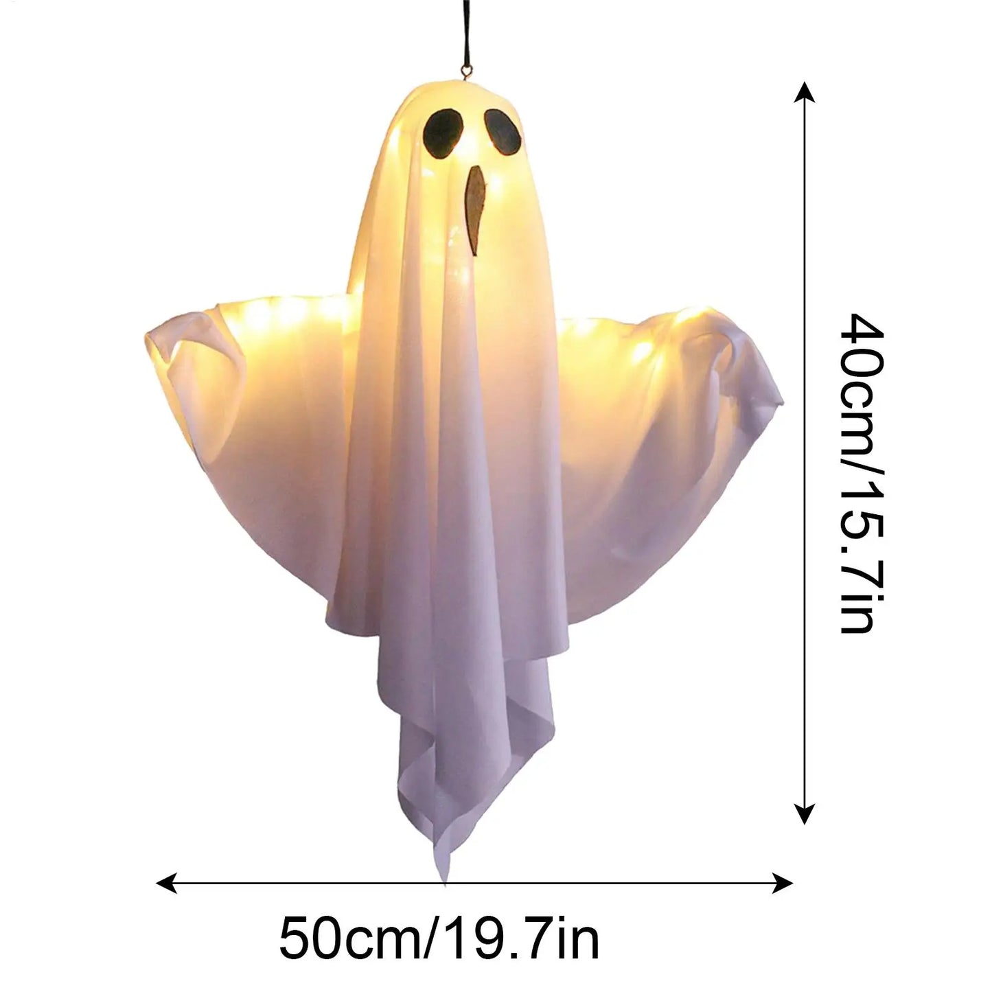 Fantôme lumineux LED pour Halloween, pour fête d'halloween, décoration intérieure et extérieure de cour, arbre effrayant, ornements de fête suspendus