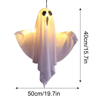 Fantôme lumineux LED pour Halloween, pour fête d'halloween, décoration intérieure et extérieure de cour, arbre effrayant, ornements de fête suspendus