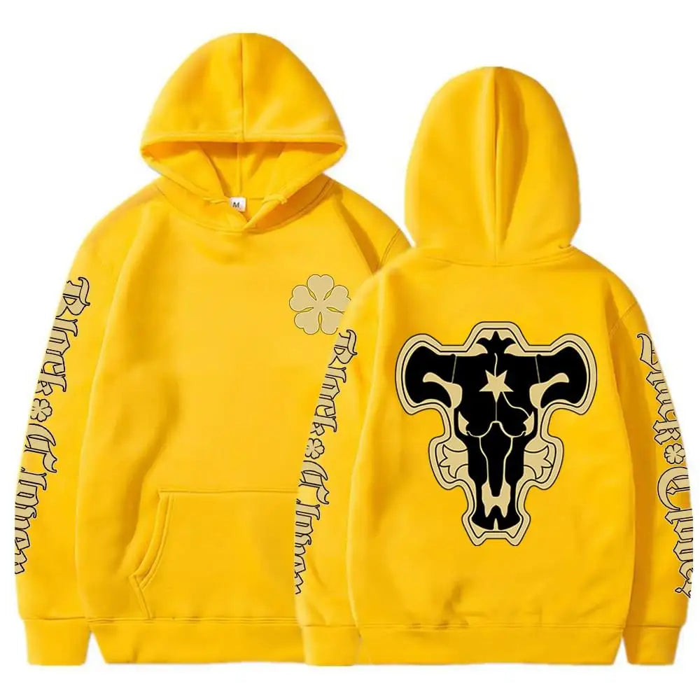 Sweat-shirt à capuche avec emblème de l'escouade de taureaux noirs, dessin animé Yami Asta, chevaliers magiques, pour hommes et femmes, décontracté, Harajuku, Streetwear