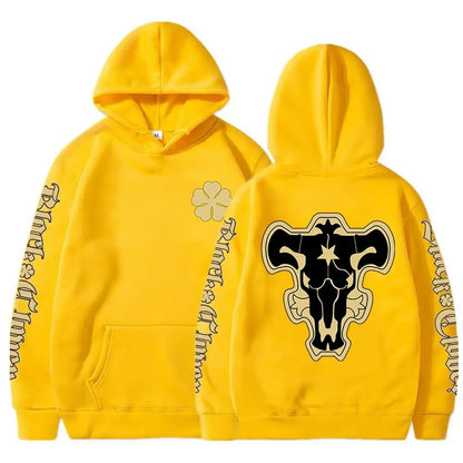 Sweat-shirt à capuche avec emblème de l'escouade de taureaux noirs, dessin animé Yami Asta, chevaliers magiques, pour hommes et femmes, décontracté, Harajuku, Streetwear