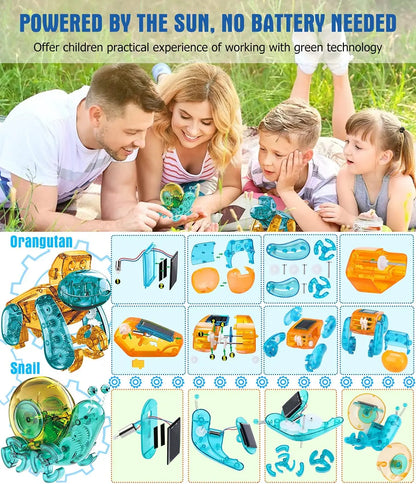 Kit de construction de robot solaire d'escargot pour enfants, expérience scientifique, jouet de bricolage, outil d'apprentissage, éducation, gadgets technologiques, cadeau, 62