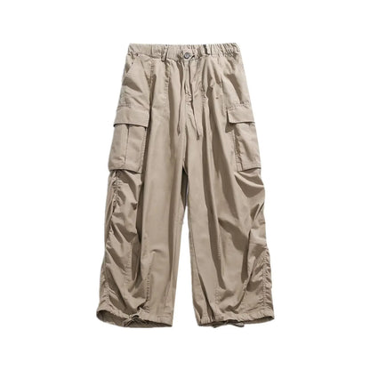 Ensemble deux pièces patchwork japonais pour hommes, chemises et pantalons cargo à manches courtes, faux deux demi-manches, poches, décontracté, couple, été
