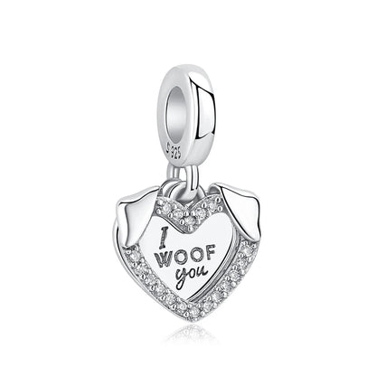 Original 925 en argent Sterling breloque perle amour chien chat patte Panda luciole pendentif breloques idéal pour bracelet colliers femmes bijoux