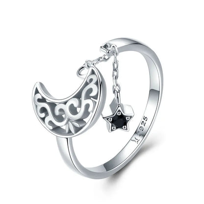 WOSTU-Bagues ajustables en argent regardé 925 pour femme, bijoux originaux empilables, taille ouverte