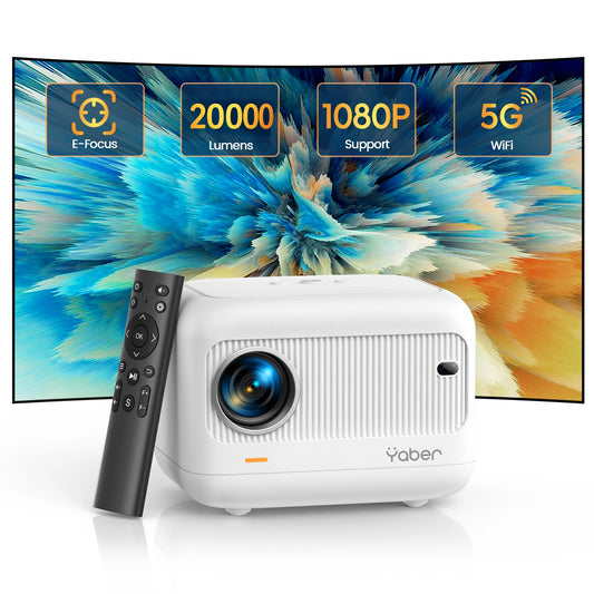 YABER L1 MINI Projector WiFi Bluetooth 1080P Projector 20000 Lumens Support 1080P Video for Android Home Outdoor Theater