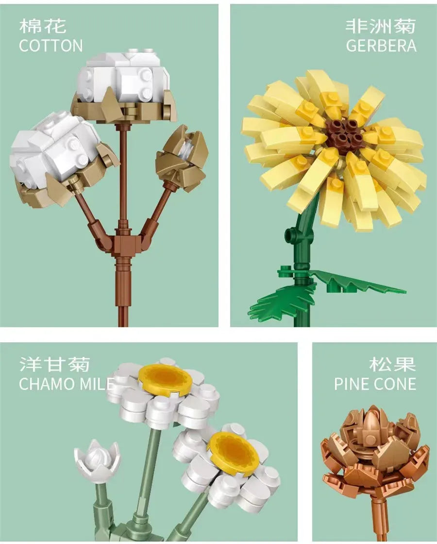 LOZ mini blocs blocs de construction filles jouets briques à monter soi-même fleurs Puzzle femmes cadeau décor à la maison 1670 1671 1672