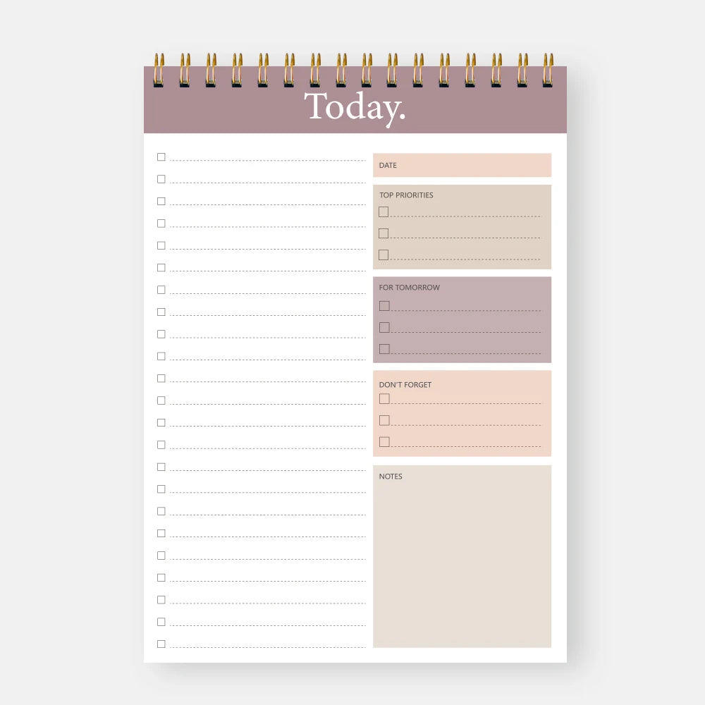 Bloc-notes avec liste de choses à faire, planificateur quotidien sans daté