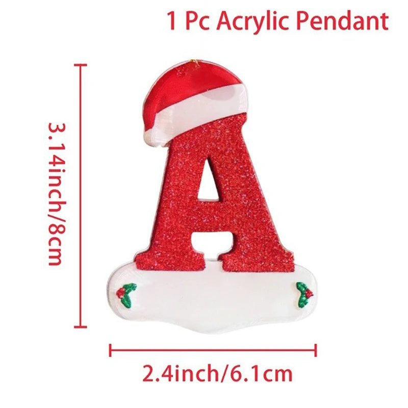 ZQNYCY - Pendentif lettre acrylique sapin de noël